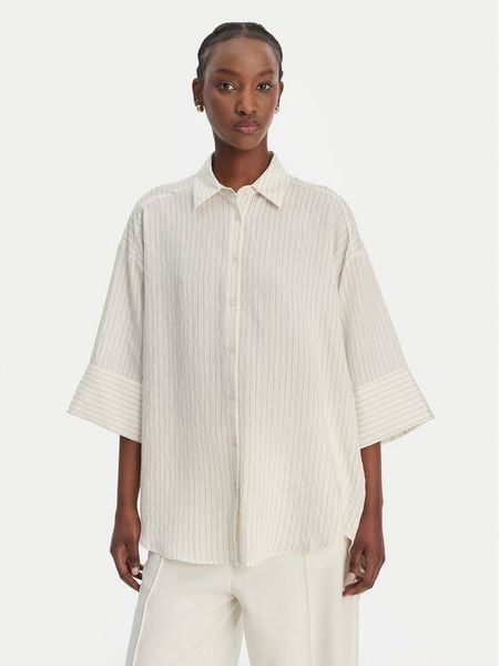 Eleh Koszula SS260297 Biały Relaxed Fit. Białe bluzki damskie Eleh, bez wzorów, z bawełny, bez kołnierzyka, bez ramiączek. Za 308.99 zł.