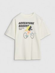 4F T-shirt oversize z nadrukiem chłopięcy - biały 164 (13-14 lat). Białe t-shirty dla chłopców 4f, bez wzorów, z bawełny, bez ramiączek. W wyprzedaży za 19.99 zł.
