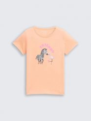 T-SHIRT DZIECIĘCY DZIEWCZĘCY TOM TAILOR PEACH. Brązowe t-shirty i topy dla dziewczynek Tom Tailor, bez wzorów, z bawełny, bez ramiączek. Za 53.21 zł.