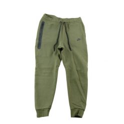 Second life - Nike spodnie dresowe męskie Tech Fleece slim fit - Jak nowy. Zielone spodnie sportowe męskie Nike, l, bez wzorów, z dresówki, do biegania. Za 170.36 zł.