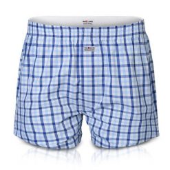 Męskie Bokserki Bawełniane - Pako Jeans - Biało-Niebieska Kratka. Białe bokserki męskie Pako Jeans, l, bez wzorów, z bawełny. Za 33.00 zł.