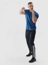 4F Spodnie treningowe szybkoschnące męskie - czarne 3XL. Czarne spodnie sportowe męskie 4f, m, bez wzorów, z dzianiny, na fitness i siłownię. W wyprzedaży za 99.99 zł.