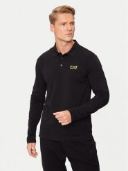 EA7 Emporio Armani Polo 8NPF15 PJVQZ 0208 Czarny Regular Fit. Czarne koszulki polo męskie EA7 Emporio Armani, m, bez wzorów, z bawełny, bez ramiączek. Za 219.99 zł.