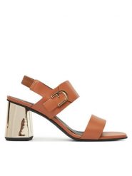 Furla Sandały Chic YJ42HIC A.0203 3911S Brązowy. Brązowe sandały damskie Furla, bez wzorów, ze skóry, bez obcasa, na słupku, bez zapięcia. Za 749.99 zł.