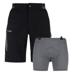 Męskie spodenki rowerowe Kilpi TRACKEE-M. Czarne krótkie spodenki sportowe męskie Kilpi, m, bez wzorów, z nylonu, rowerowe. W wyprzedaży za 345.00 zł.