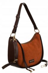 Bagietka zamszowa David Jones CM6542 j. brązowa. Brązowe torebki do ręki damskie David Jones, bez wzorów, z materiału, zamszowe, bez dodatków. Za 110.99 zł.