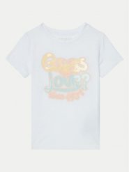 Guess T-Shirt K5RI06 K6YW4 Biały Regular Fit. Białe t-shirty i topy dla dziewczynek Guess, z aplikacjami, z bawełny, bez ramiączek. Za 49.99 zł.
