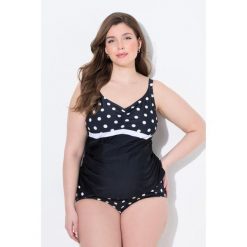 Damskie tankini Bellieva góra bez miękkich miseczek kropki. Czarne bikini damskie Ulla Popken, l, bez wzorów, plus size. Za 179.99 zł.