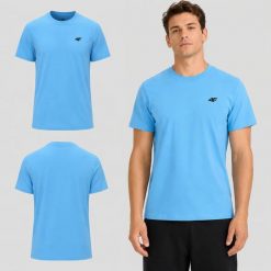 KOSZULKA MĘSKA 4F T-SHIRT BAWEŁNIANY SPORTOWY NA CO DZIEŃ M2669 SS26. Zielone koszulki sportowe męskie 4f, m, bez wzorów, z bawełny, bez kołnierzyka, bez ramiączek, na fitness i siłownię. Za 181.97 zł.