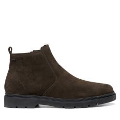Botki Geox. Brązowe botki męskie Geox, bez wzorów, bez zapięcia. Za 769.99 zł.