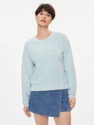 Pepe Jeans Bluza Lana PL581430 Niebieski Regular Fit. Niebieskie bluzy damskie Pepe Jeans, s, bez wzorów, z bawełny, bez kaptura. Za 229.99 zł.