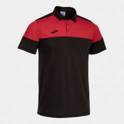 Polo Joma Crew V. Czarne koszulki polo męskie Joma, bez wzorów, z bawełny, sportowe, bez ramiączek. W wyprzedaży za 136.10 zł.