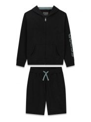 Guess Komplet bluza i szorty sportowe L6GG00 KA6R4 Czarny Regular Fit. Czarne szorty dla chłopców Guess, z aplikacjami, z bawełny, sportowe. Za 284.99 zł.