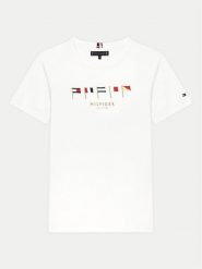 Tommy Hilfiger T-Shirt Multiflag KB0KB09532 D Biały Regular Fit. Białe t-shirty dla chłopców Tommy Hilfiger, bez wzorów, z bawełny, bez ramiączek. Za 89.99 zł.