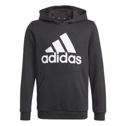 Bluza dziecięca z kapturem adidas Essentials. Białe bluzy dla chłopców Adidas, bez wzorów, bez ramiączek, z kapturem. W wyprzedaży za 162.35 zł.