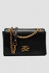 KARL LAGERFELD Czarna skórzana listonoszka Autograph. Czarne listonoszki damskie KARL LAGERFELD, bez wzorów, eleganckie, bez dodatków. W wyprzedaży za 902.99 zł.