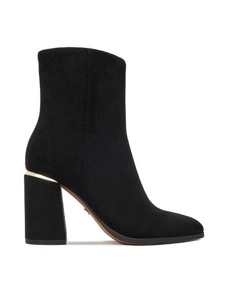 Nine West Botki CEO-JASMIN-01 Czarny. Czarne botki damskie Nine West, z materiału, bez obcasa, na słupku, bez zapięcia. Za 279.99 zł.