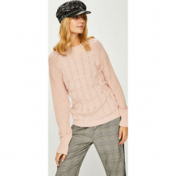 Answear - Sweter. Szare swetry damskie ANSWEAR, z dzianiny, z okrągłym kołnierzem. Za 169.90 zł.