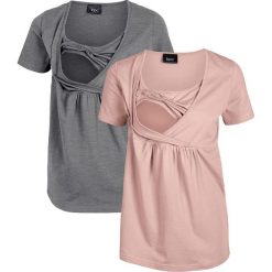 Shirt ciążowy i do karmienia bonprix stary jasnoróżowy - szary melanż. Bluzki damskie bonprix. Za 99.98 zł.