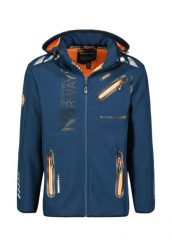 Kurtka męska softshell Geographical Norway ROYAUTE Navy/Orange. Brązowe kurtki męskie Geographical Norway, m, bez wzorów, z elastanu, eleganckie. Za 219.00 zł.