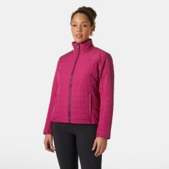 Damska kurtka ocieplana Helly Hansen Crew 2.0. Czerwone kurtki damskie Helly Hansen, bez wzorów, z puchu, bez kaptura. W wyprzedaży za 521.30 zł.