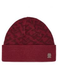 Tommy Hilfiger Czapka Monogram All Over Beanie AW0AW15327 Czerwony. Czerwone czapki i kapelusze damskie Tommy Hilfiger, na zimę, bez wzorów, z syntetyku. Za 439.99 zł.