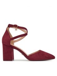 DeeZee Czółenka DZ0068 Bordowy. Czerwone czółenka damskie DeeZee, bez wzorów, z materiału, bez obcasa, bez zapięcia. Za 119.99 zł.