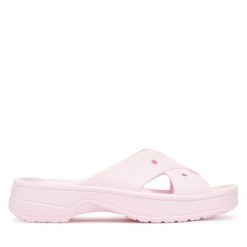 Klapki Crocs. Czerwone klapki damskie Crocs, bez wzorów, bez obcasa. Za 129.99 zł.