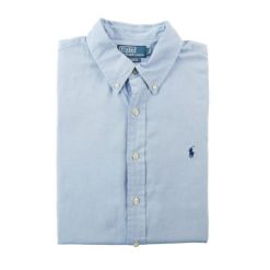 Second life - Koszule klasyczne Męskie Kołnierz zapinany na guziki - Jak nowy. Niebieskie koszule męskie Ralph Lauren, m, bez wzorów, eleganckie, bez kołnierzyka, bez ramiączek. Za 207.36 zł.