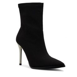 Botki DeeZee. Czarne botki damskie DeeZee, bez obcasa, na szpilce, bez zapięcia. Za 199.99 zł.