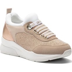 Sneakersy LIU JO - Karlie 13 B19003 TX030 Sand/Light Gol S1803. Brązowe półbuty damskie Liu Jo, bez wzorów, z materiału, bez obcasa, na koturnie, bez zapięcia. W wyprzedaży za 379.00 zł.