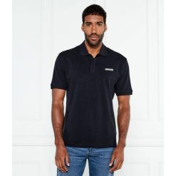 Koszulka polo z krótkim rękawem Napapijri E-Small Box. Czarne koszulki polo męskie Napapijri, s, bez wzorów, z materiału, eleganckie, bez ramiączek. Za 269.14 zł.