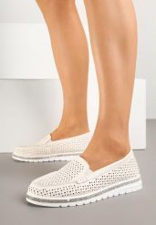 Beżowe Mokasyny ze Skóry Naturalnej Zdobione Cyrkoniami i Perforacją Florlimi. Brązowe mokasyny damskie Born2be, z jeansu, eleganckie. Za 169.99 zł.