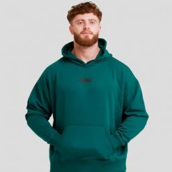 Bluza męska z kapturem oversize zielona Unstoppable. Zielone bluzy męskie GYMBEAM, m, bez wzorów, z bawełny, z kapturem, na fitness i siłownię. Za 118.90 zł.