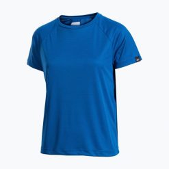 Koszulka do biegania damska Joma R-Night Iconic. Niebieskie koszulki sportowe damskie Joma, l, bez wzorów, bez kołnierzyka, bez ramiączek, do biegania. Za 119.99 zł.