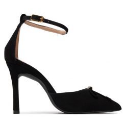 Szpilki Unisa. Czarne szpilki damskie Unisa, bez wzorów, bez obcasa, bez zapięcia. Za 429.99 zł.