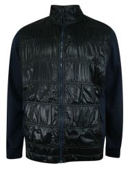 Kurtko-Bluza, Czarno-Granatowa, Wysoka Stójka, bez Kaptura, Lekka, Pikowana, Przejściowa -KINGS. Niebieskie bluzy męskie Jarek, xl, bez wzorów, z bawełny, bez kaptura. Za 157.00 zł.