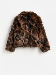 Kurtka ze sztucznego futerka - brązowy. Brązowe kurtki damskie Reserved, l, bez wzorów, bez kaptura. Za 379.99 zł.