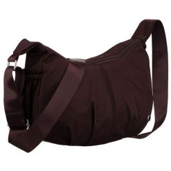 Bordowa torebka damska z poliestru zamykana suwakiem, dwukomorowa - Peterson. Czerwone torebki do ręki damskie Peterson, bez wzorów, bez dodatków. Za 77.99 zł.