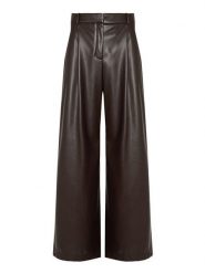 BOSS Spodnie z imitacji skóry Tiana4-M 50564757 Brązowy Regular Fit. Brązowe spodnie materiałowe damskie Boss, m, bez wzorów, ze skóry. Za 974.99 zł.
