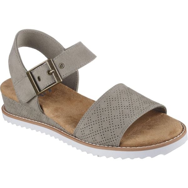 Sandały Skechers Desert Kiss - Serend, Kobiety. Szare sandały damskie Skechers, bez wzorów, bez obcasa, bez zapięcia. Za 290.00 zł.