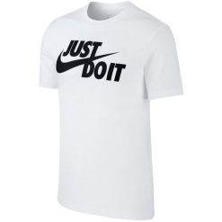 Koszulka z krótkim rękawem Męska Nike 100 Biały. Białe koszulki sportowe męskie Nike, m, bez wzorów, bez kołnierzyka, bez ramiączek, na jogę i pilates. Za 126.99 zł.