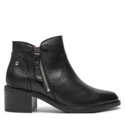 Botki Pikolinos. Czarne botki damskie Pikolinos, bez obcasa, na słupku, bez zapięcia. Za 489.99 zł.