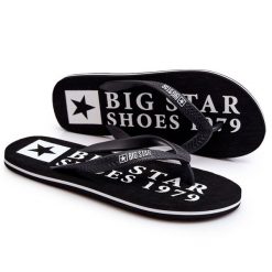Męskie Lekkie Klapki Japonki Big Star LL174444 Czarne. Czarne klapki męskie z gumy, retro. Za 144.90 zł.