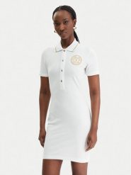 Versace Jeans Couture Sukienka codzienna 80HAOT03 CJ01T Biały Slim Fit. Białe sukienki damskie Versace Jeans Couture, na co dzień, m, bez wzorów, z bawełny, bez kołnierzyka, bez ramiączek, proste. Za 829.99 zł.