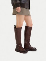 G-Star Raw Kozaki EO-GLCI-GLC8137 Brązowy. Brązowe kozaki damskie G-Star, ze skóry, bez obcasa, na płaskiej podeszwie. Za 799.99 zł.