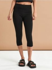 Legginsy - czarny. Czarne legginsy damskie Sinsay, l, bez wzorów, z bawełny. Za 25.99 zł.