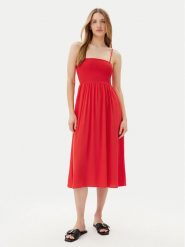 Vero Moda Sukienka letnia Easy 10328766 Czerwony Regular Fit. Czerwone sukienki damskie Vero Moda, na lato, xl, bez wzorów, z wiskozy, bez kołnierzyka, bez ramiączek. Za 109.99 zł.