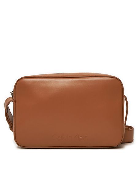 Calvin Klein Torebka K60K612555 Brązowy. Brązowe listonoszki damskie Calvin Klein, bez wzorów, ze skóry, bez dodatków. Za 209.99 zł.
