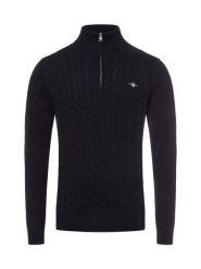 Gant sweter z dzianiny Mężczyźni Bawełna niebieski, L. Niebieskie swetry przez głowę męskie GANT, l, bez wzorów, z bawełny, bez kołnierzyka. Za 749.95 zł.